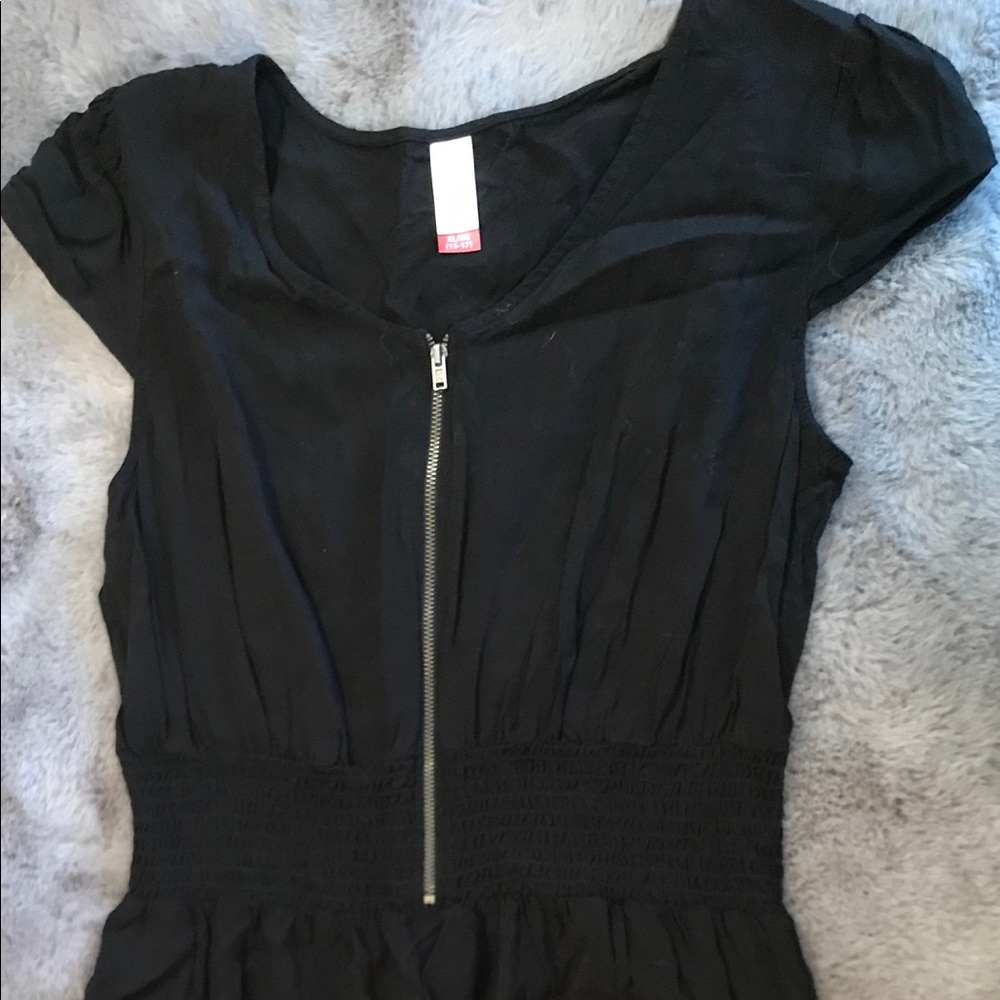 No Boundaries Black Zipper Elastic Waist Dress